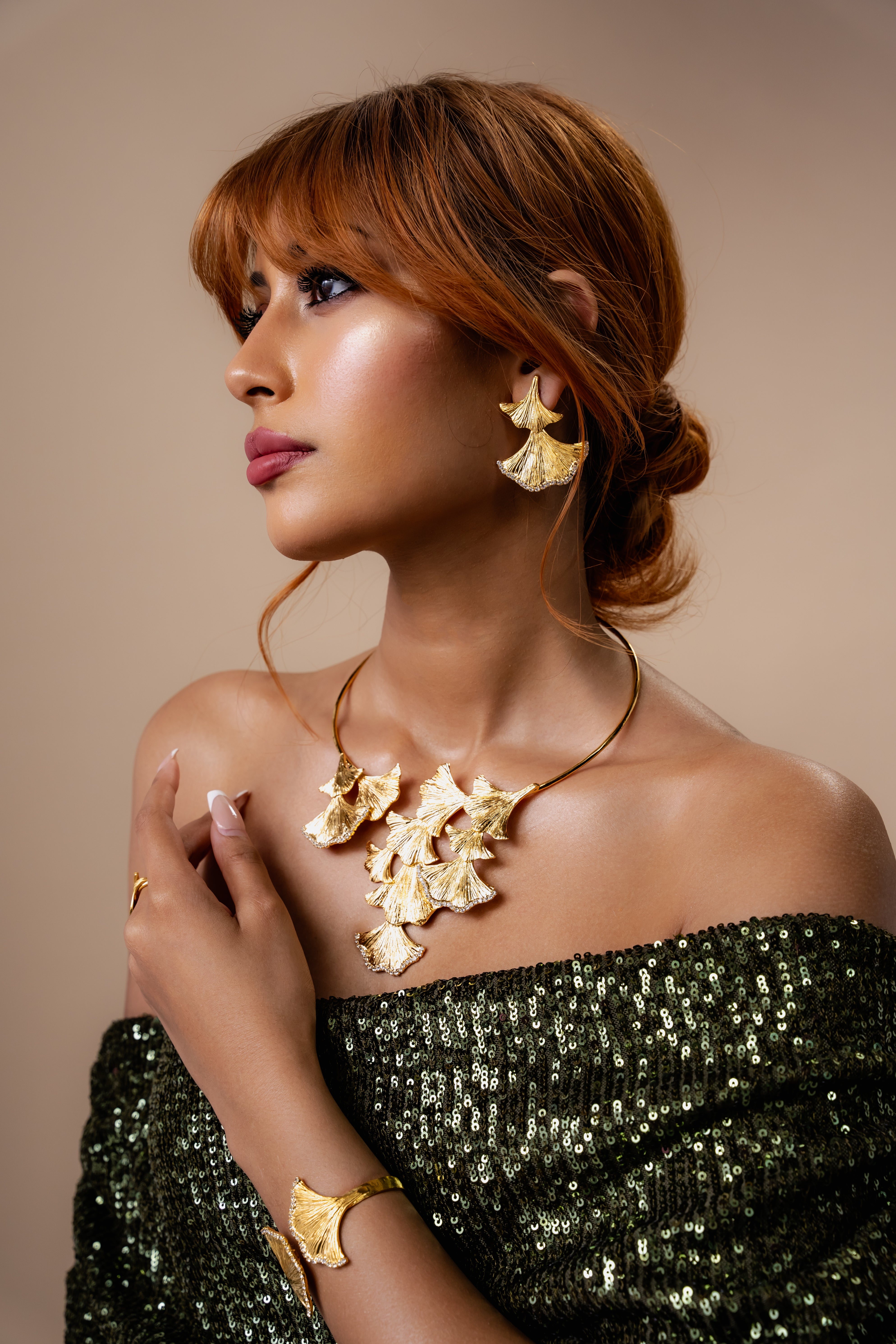 Ginkgo Sparkle Cuff