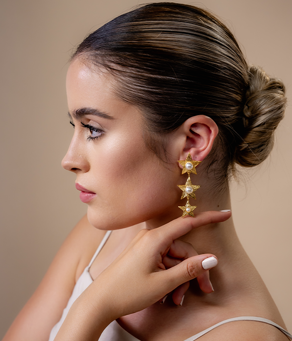 Pentalpha Pearl Earrings