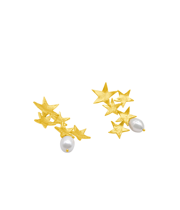 Starburst Pearl Drop Earrings